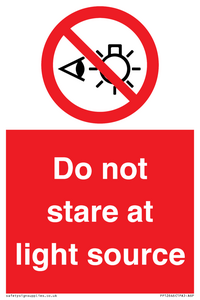 Do not stare at light source